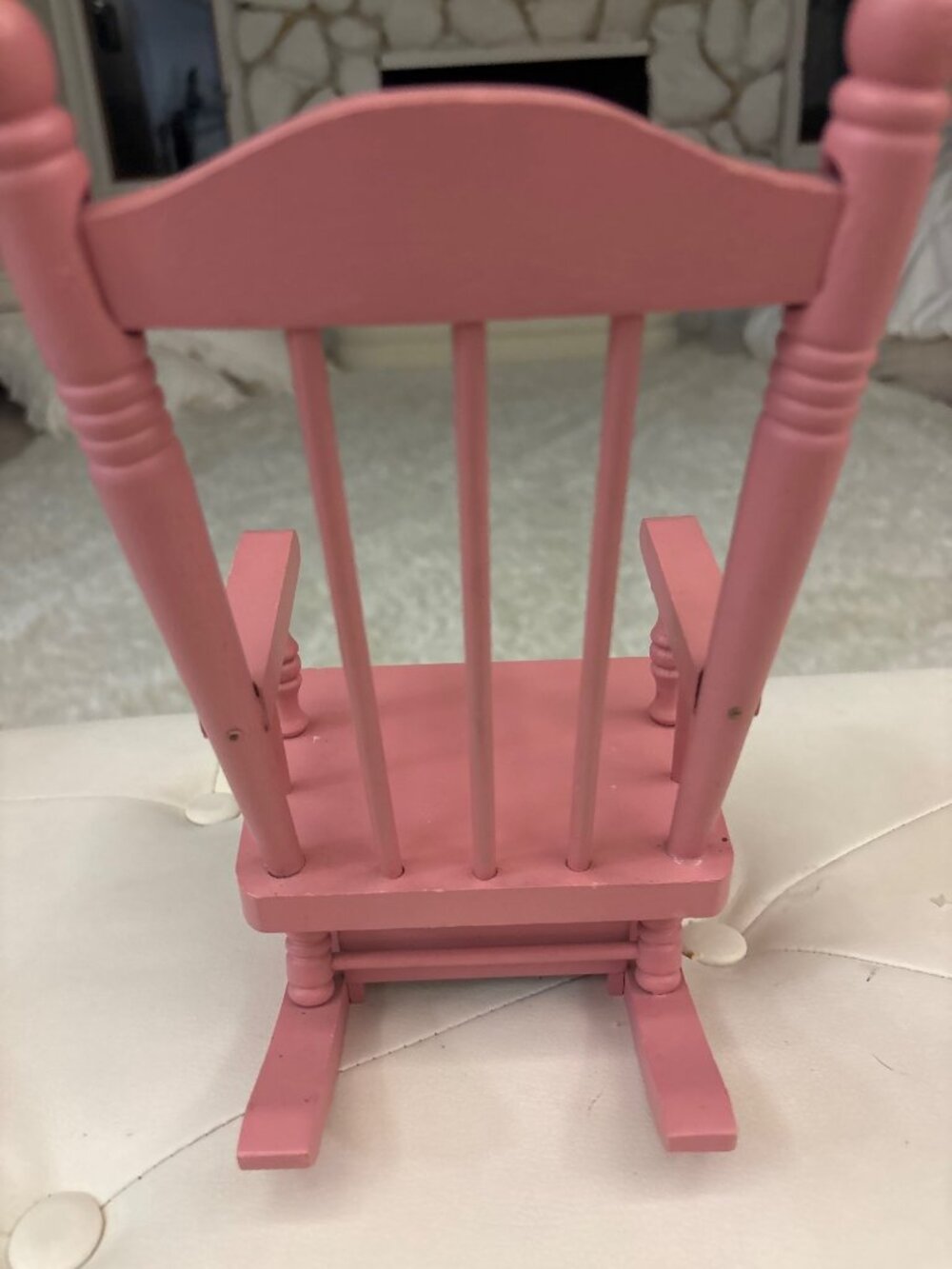 Vintage Bumpkins Fabrizio George Good Pink Wood Rocking Chair Wind Up Music Box - Picture 4 of 16